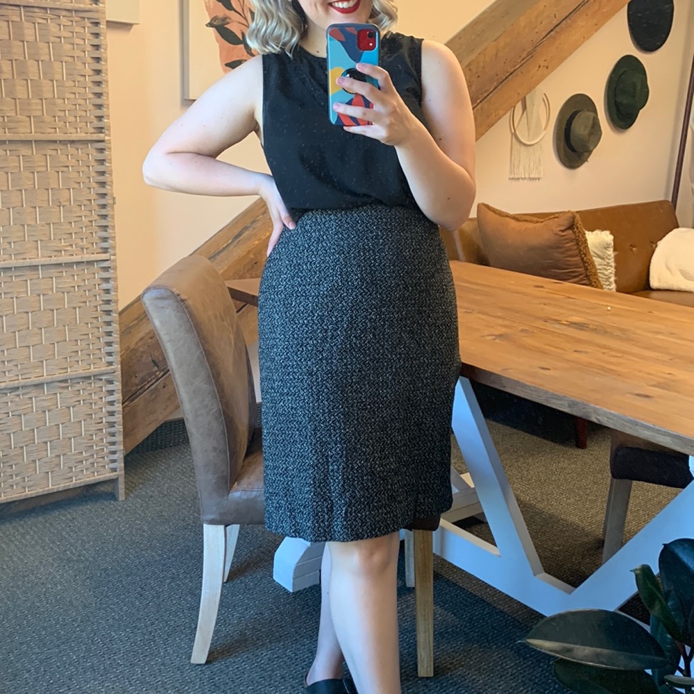 💜Savannah Black & White Pencil Skirt